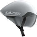 LAZER Helm Victor KinetiCore Matte White Silver (M) - aerodynamischer Triathlon- und Zeitfahrhelm