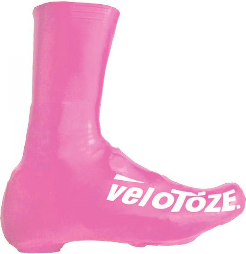 VeloToze Überschuh 2.0 lang pink L - wasserdichter Aero-Überschuh für kalte Tage