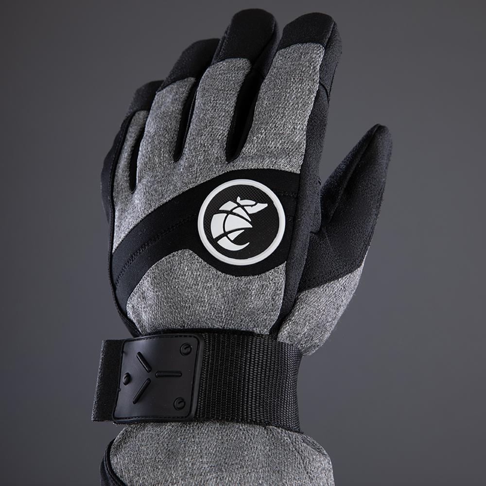 CHIBA Board - wasserdichte Primaloft Winter-Radhandschuhe mit Protektorschiene, Gr. 8, hellgrau/weiß