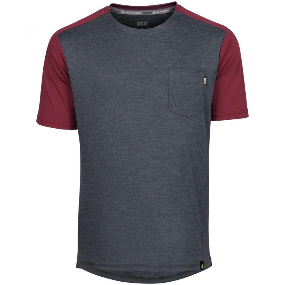 IXS Sports Division iXS Flow X Short Sleeve Kids Jersey KL Black/Raisin - atmungsaktives Bike-Trikot