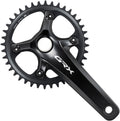 SHIMANO Kurbelgarnitur GRX FC-RX820-1, 175 mm, 40 Zähne, schwarz auf weißem Hintergrund.