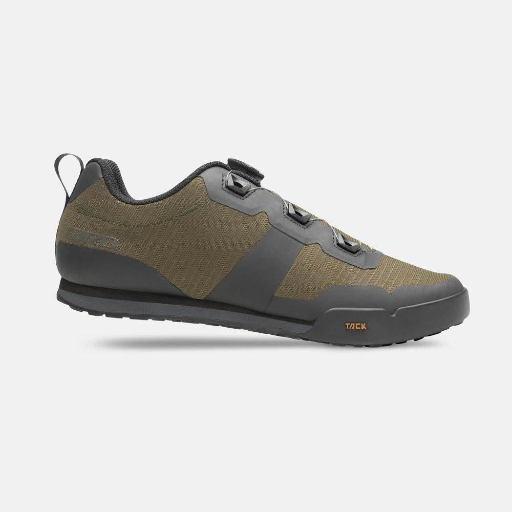 Giro Tracker Flatpedal MTB Schuh - trail green-dark shadow - Größe 48 - Tack Rubber, atmungsaktiv, E-Bike geeignet