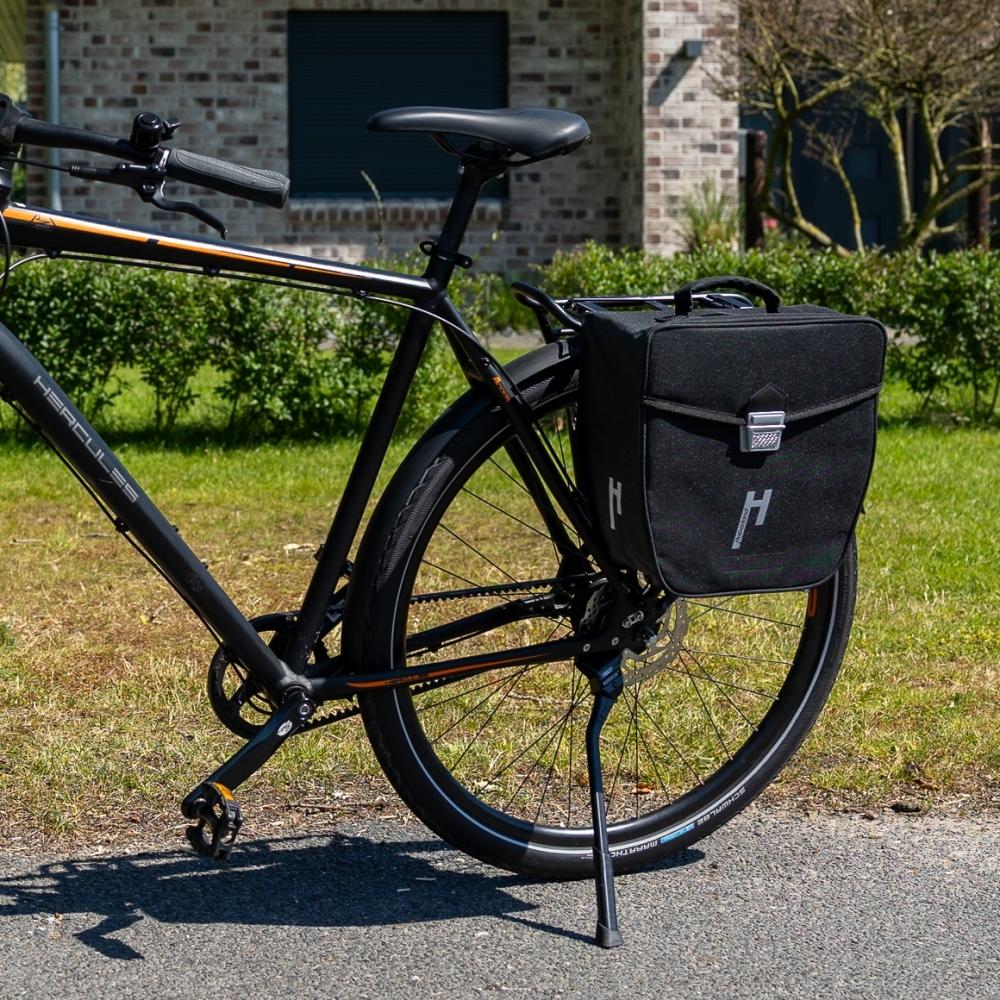 Haberland Einzeltasche 16l Pur schwarz - formstabile Fahrradtasche mit moderner Ausführung