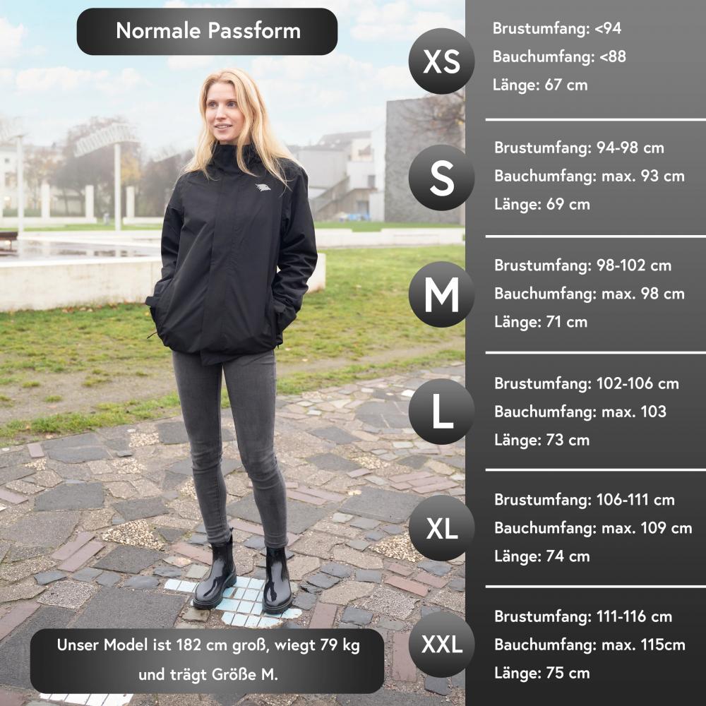 Valkental Damenjacke 3in1 Smart Jacket wasserdichte Jacke mit Fleece Zipp-In 4XL schwarz