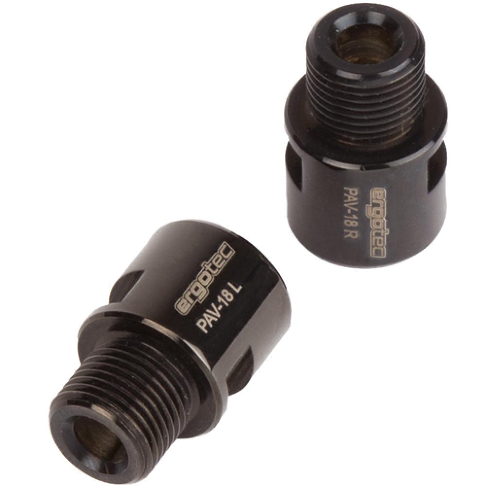 ergotec Humpert Pedal Achsverlängerung Paar schwarz 18mm 06019101 - Pedalachsen - Pedal Achsverlängerung Set
