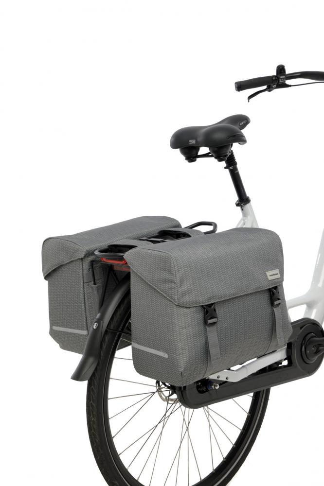 New Looxs Doppelpacktasche Mondi Joy Double Nima 2x18L Grey - stilvolle Fahrrad-Gepäckträgertasche