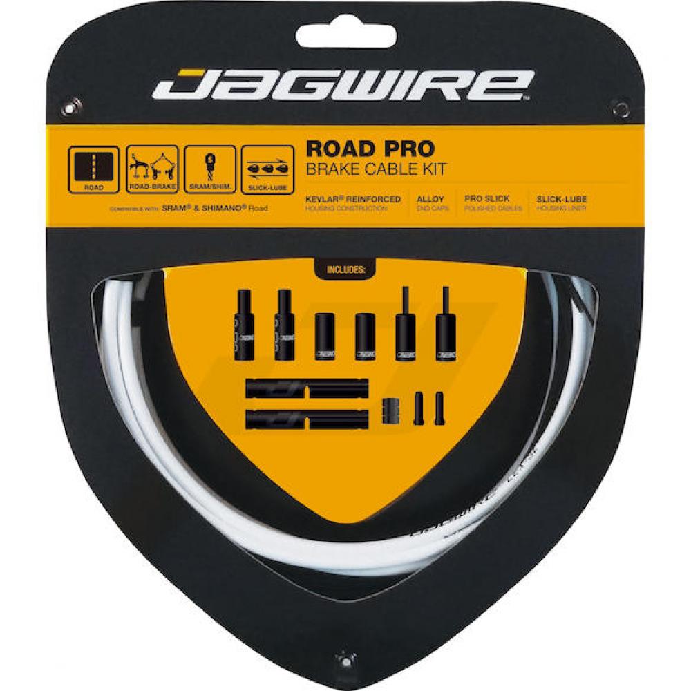 Jagwire Road Pro Bremszugset Kevlar-verstärkt Weiß - Slick-Lube Liner für Rennräder
