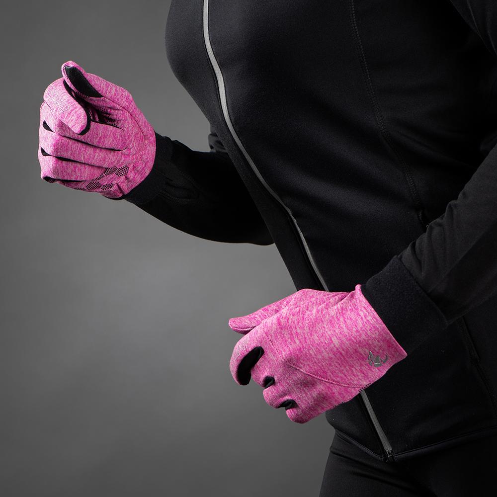CHIBA Allround Light - Fahrradhandschuhe XS pink, Polartec-Fleece, Touchfunktion, reflektierend