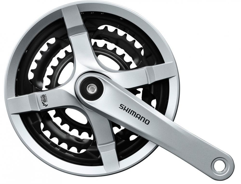 SHIMANO Kurbelgarnitur TOURNEY FC-TY501 6/7/8-fach 175 mm 48-38-28 Zähne - für Mehrfachschaltungen