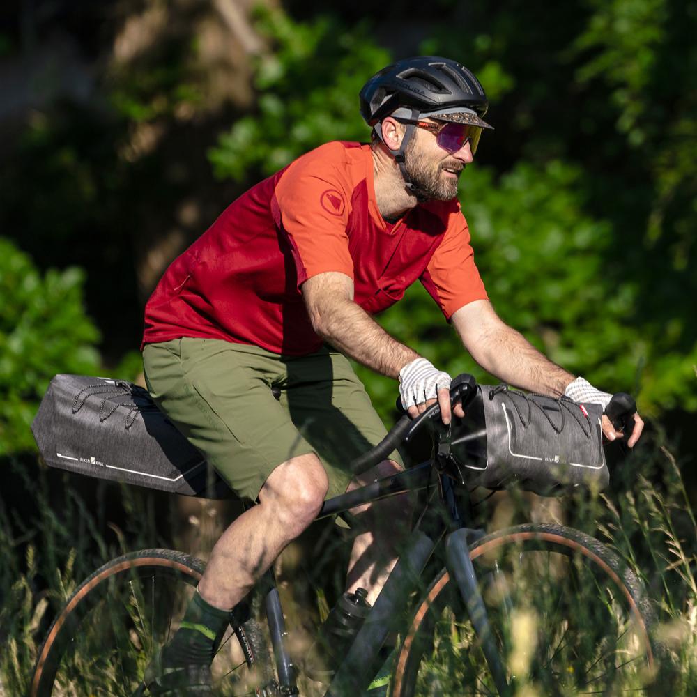 KLICKfix Lenkertasche Bikepack Waterproof grau Größe 18x36x18 cm ohne Lenkeradapter 12 ltr.