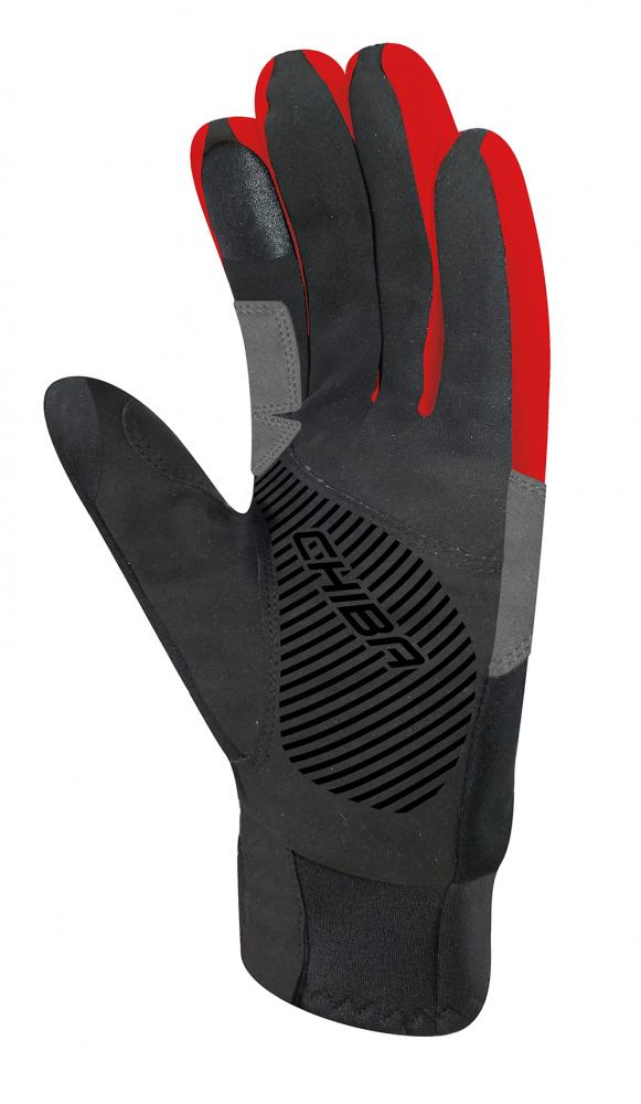 CHIBA Softshell Finger - Radhandschuhe weiß/rot, Größe 6,5, winddicht & atmungsaktiv
