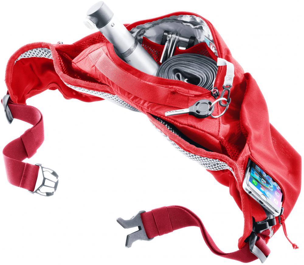 Deuter Pulse 3 Bauchtasche 3L cherry-masala - Leichtgewicht-Hüfttasche für Radfahren & Gravel