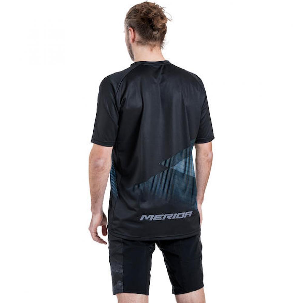 Merida Trikot MTB STRIPE S Schwarz/blau - robustes MTB-Trikot für Trail und Tour