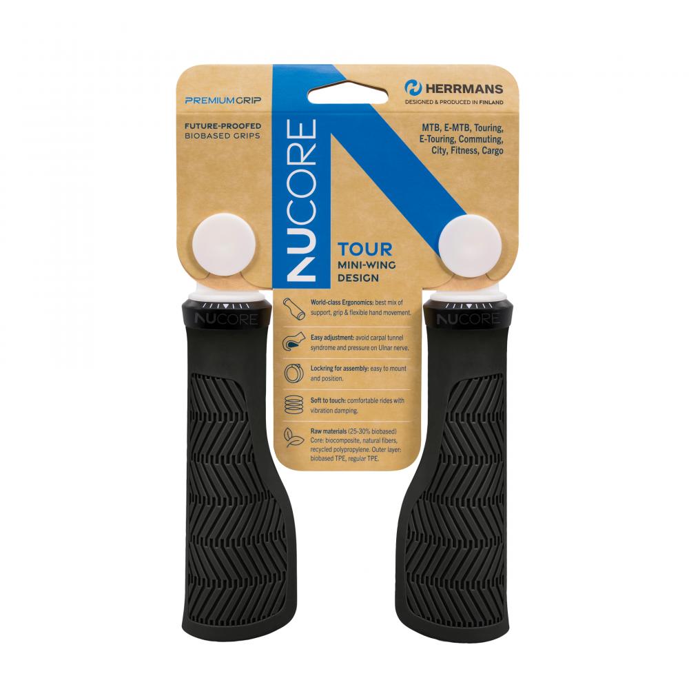 HERRMANS Nucore Tour Wave Lenkergriffe 130 mm Ø 22 mm Schwarz