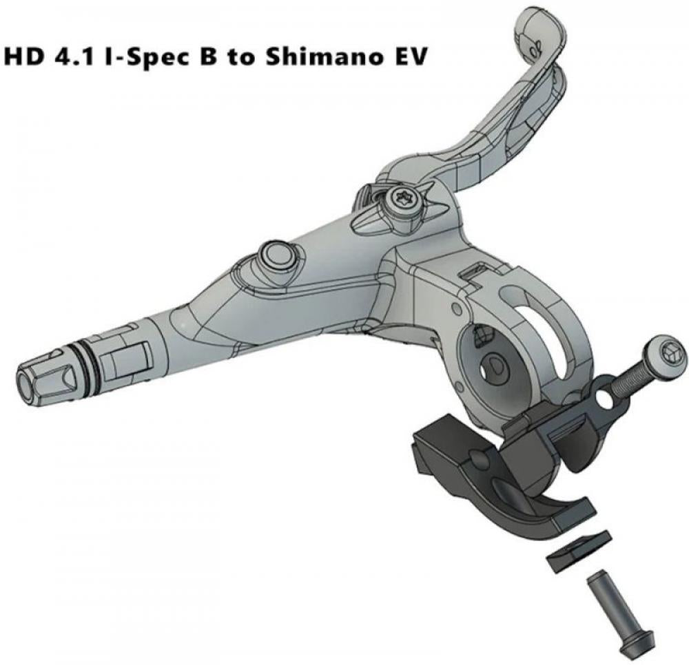 TRP HD 4.1 Adapter Bremshebel zu Shifter/Dropperhebel - Shimano I-Spec B auf Shimano EV - Links - Schwarz - Adapter Brems- zu Shifter-/Dropperhebel