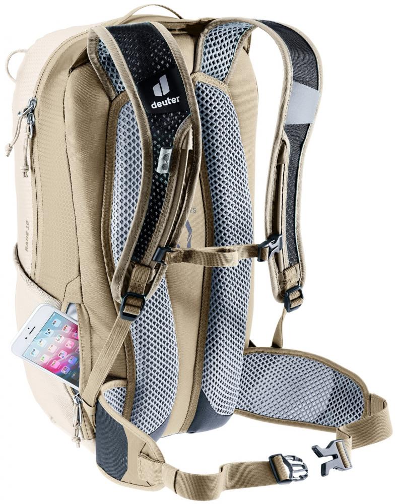 Deuter Race 16 Fahrradrucksack 16 Liter Alu-Greystone - Leichter Mountainbike-Rucksack mit Airstripes