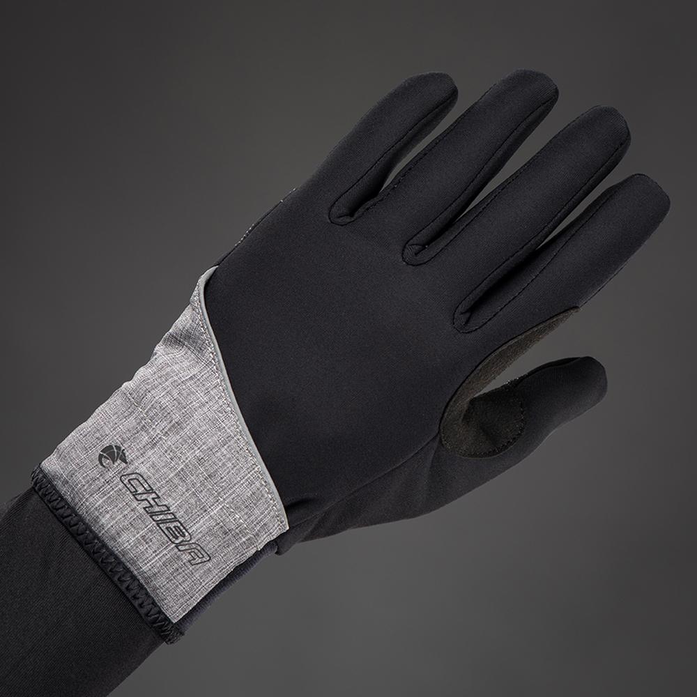 CHIBA Overflap Light - Radhandschuhe L hellgrau, wind- & wasserdicht, Thermofleece, Touchfinger