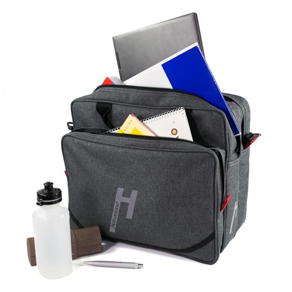 Haberland Frontträger-Tasche Office anthrazit - geräumige Laptop- & Bürotasche für KLICKfix