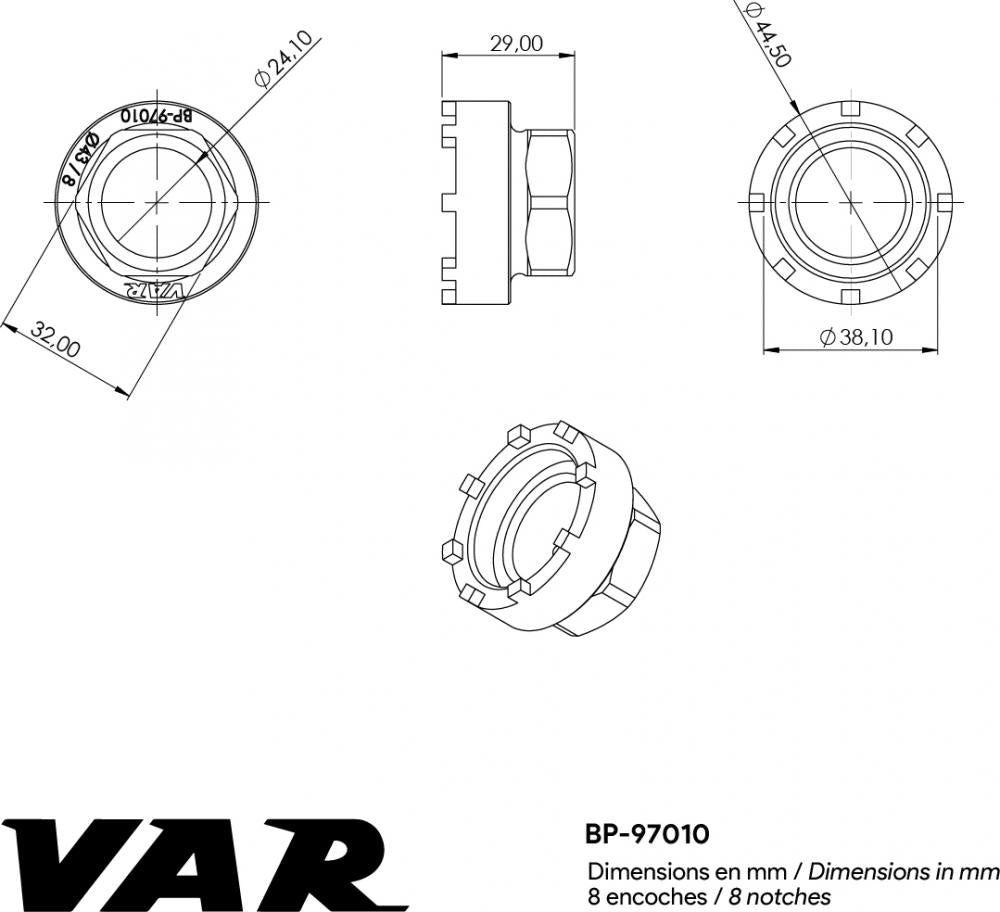 VAR Verschlussringwerkzeug Bafang M820/M510/M560 - Präzises Innenlagerwerkzeug aus Aluminium