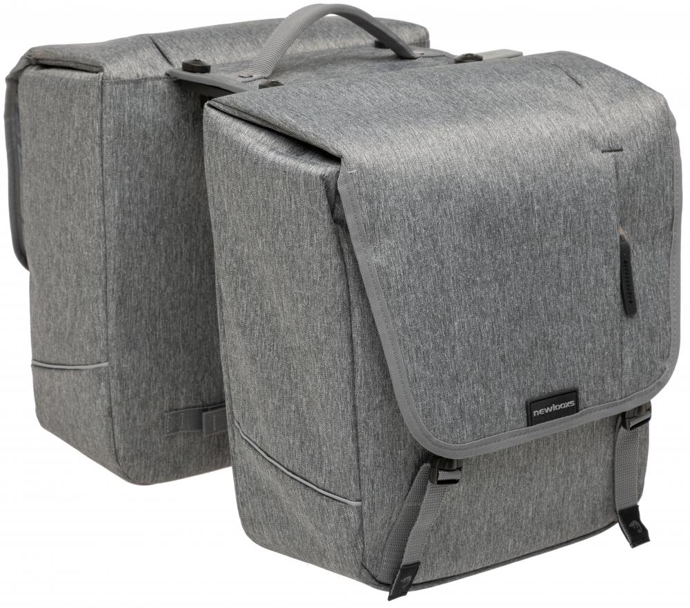 New Looxs Doppelpacktasche Nova Double MIK Grey 2×21L Grey - geräumige Fahrrad-Gepäckträgertaschen