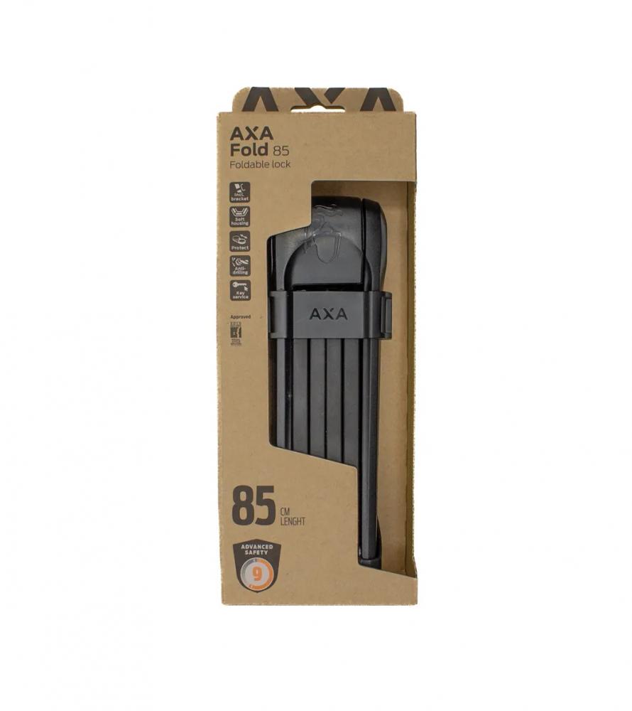 AXA Faltschloss Fold 85 - 850 mm Fahrradschloss mit Sicherheitsstufe 8/15 - Schwarz
