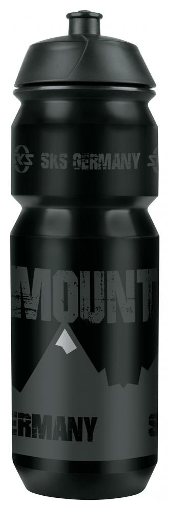 SKS Mountain Trinkflasche 750ml schwarz, ergonomisch, auslaufsicheres Push-Pull-Ventil, abnehmbarer Deckel, passend für alle Flaschenhalter