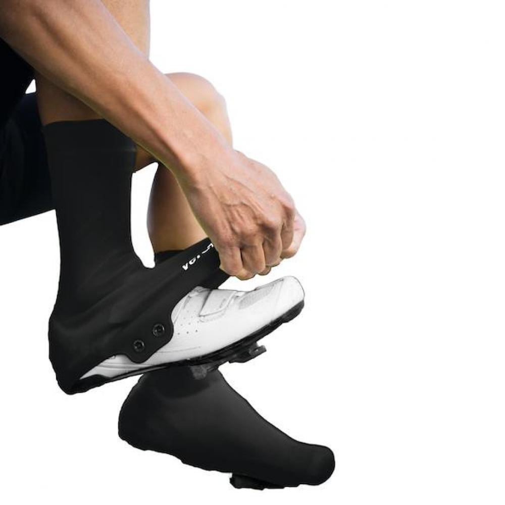 VeloToze Silicone Snap Road Überschuh L (43-46) Schwarz - Wasser- und winddicht