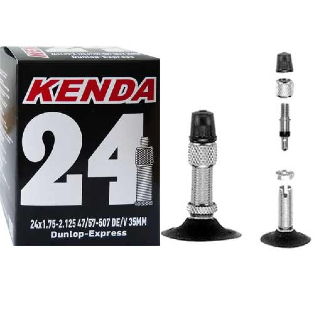 Kenda Fahrradschlauch 24 Zoll (47-57/507) mit DV35 Dunlop-Express Ventil und Produktverpackung.