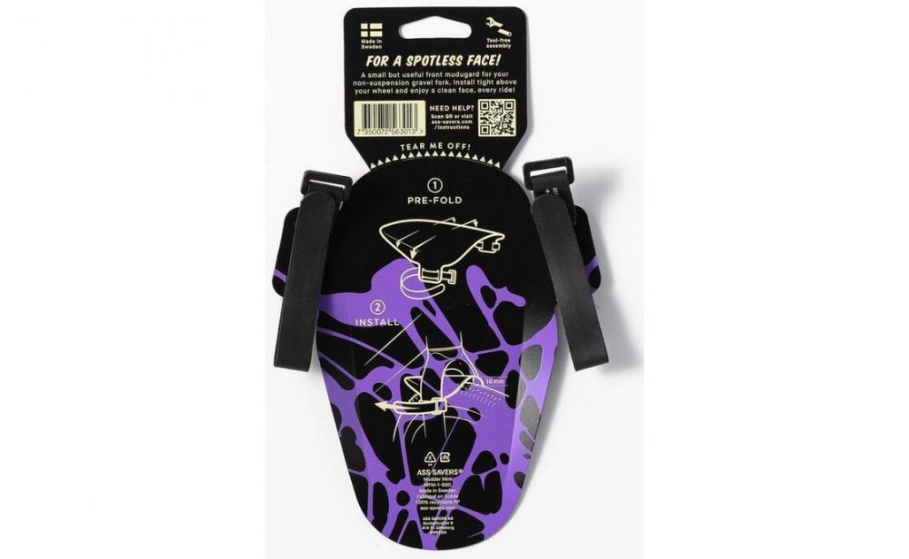 Ass Savers MFM-1-SPK Mudder Mini Leichter Front-Spritzschutz für MTB & Gravel, effektiver Schutz vor Schmutz & Wasser, einfache Montage, Design: Squid