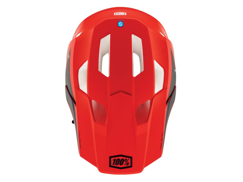 100% Trajecta helmet w/Fidlock L Cargo Fluo Red - leichter Fullface mit Top-Belüftung