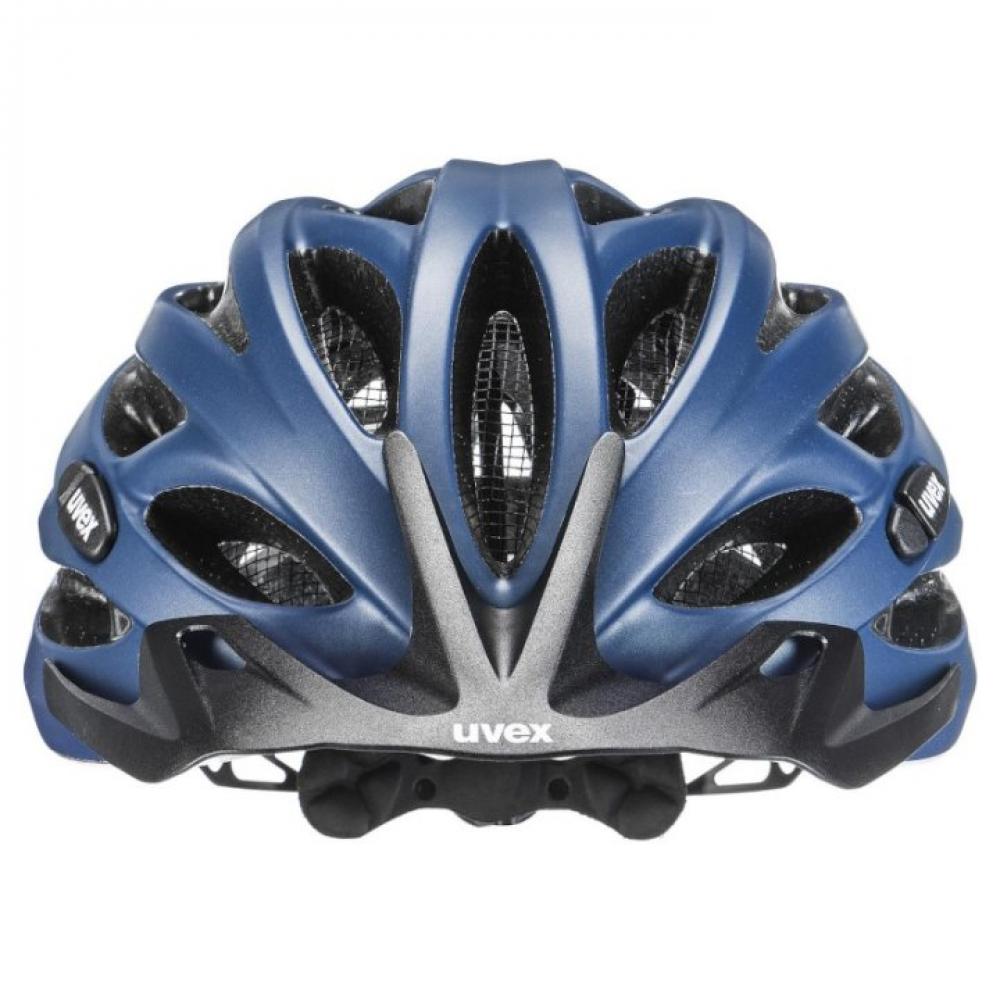 Uvex Oversize Fahrradhelm blau-weiß matt 61-65 cm - verstellbar, Inmould-Technologie, 24 Belüftungsöffnungen
