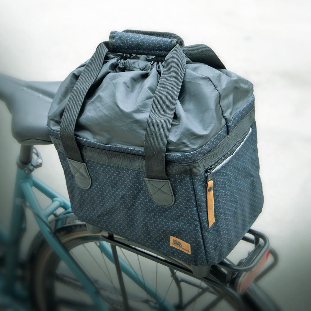 Northwind faltbarer Fahrradkorb Giselle, schwarz, 12L, MonkeyLoad-T, wasserabweisend, reflektierend, robustes Metallgestell, 30x20x20cm, ideal für Einkäufe & Touren