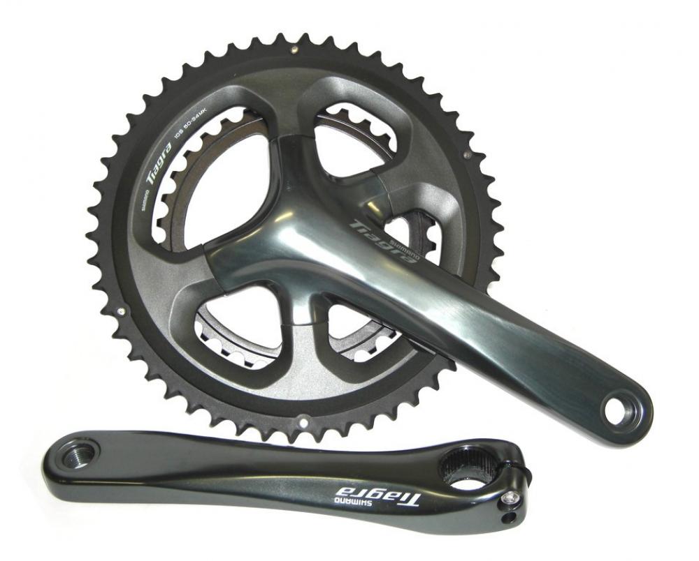 SHIMANO TIAGRA FC-4700 Kurbelgarnitur, grau, 10-fach, 52-36 Zähne.