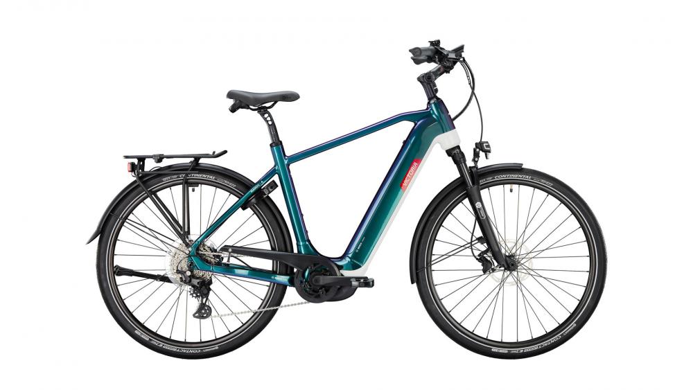 VICTORIA Elektro-Trekkingrad "MANOC 4" (#1), Diamant, 28", flipflop petrol, 1x10-Gang SHIMANO "Deore", 58cm