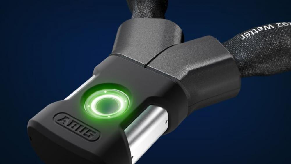 ABUS Yardo 7807F/110 Kettenschloss 110 cm Fingerabdrucksensor, Ø7 mm, Sicherheitslevel 8, IP66/IP68
