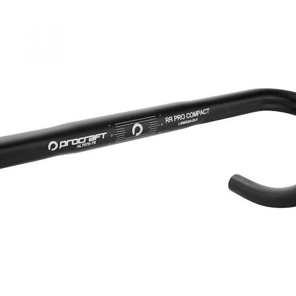 Procraft Lenker Road Pro Compact 26,0 mm/380 mm schwarz - ergonomischer Rennradlenker