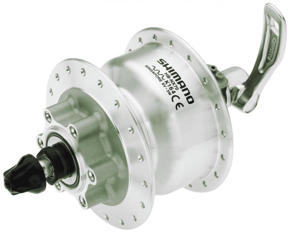 SHIMANO Nabendynamo DH-3D32 6 Volt 3 Watt 36 Loch 6-Loch Silber - für Scheibenbremse