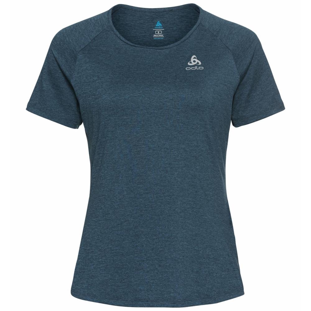 Odlo Women´s T-shirt crew neck s/s RUN EASY blue wing teal melange Größe M