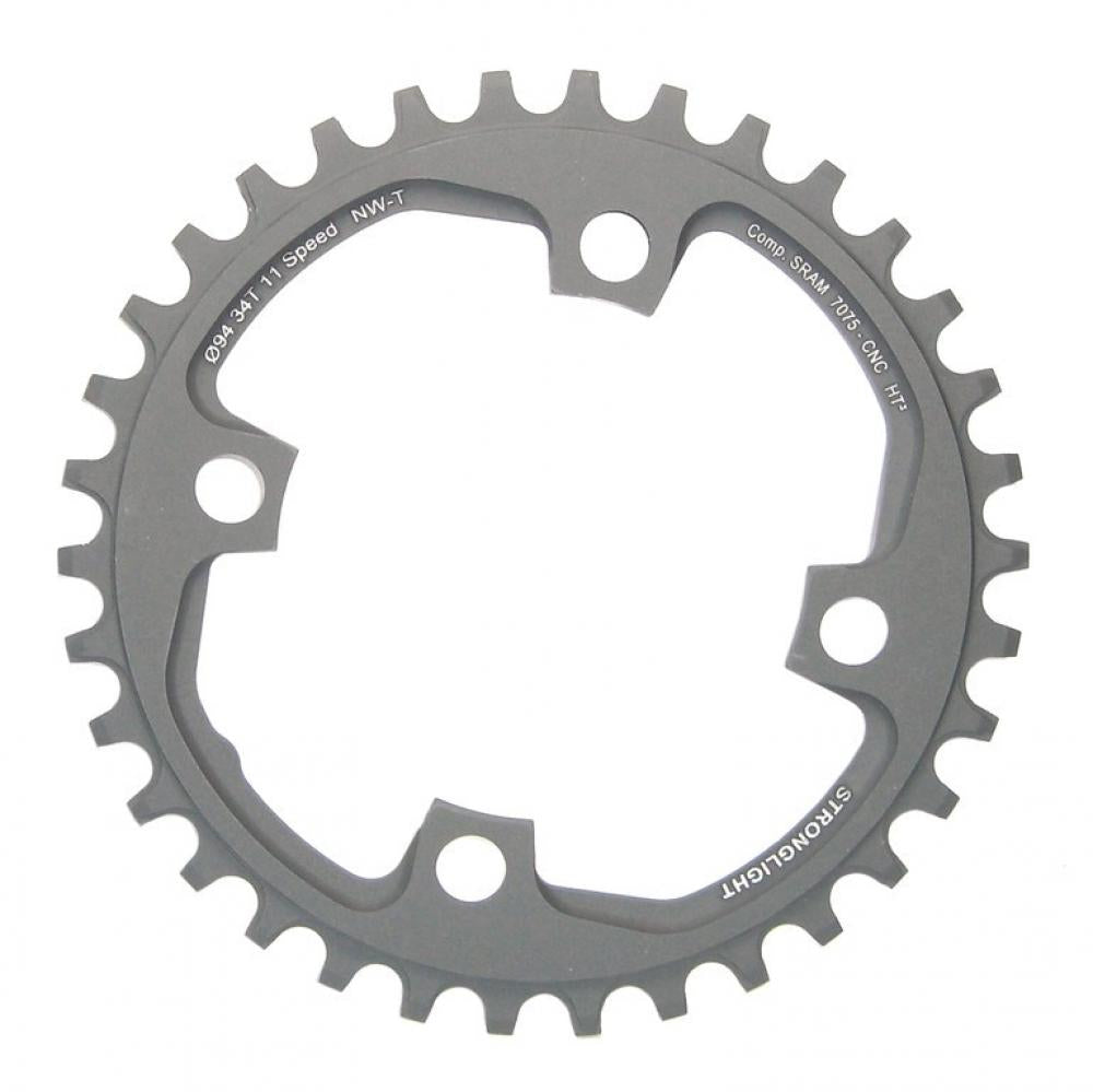 Stronglight HT3 Kettenblatt 34 Zähne 94mm für SRAM X01 1x11, NW-T, grau, effizienter Fahrradantrieb.