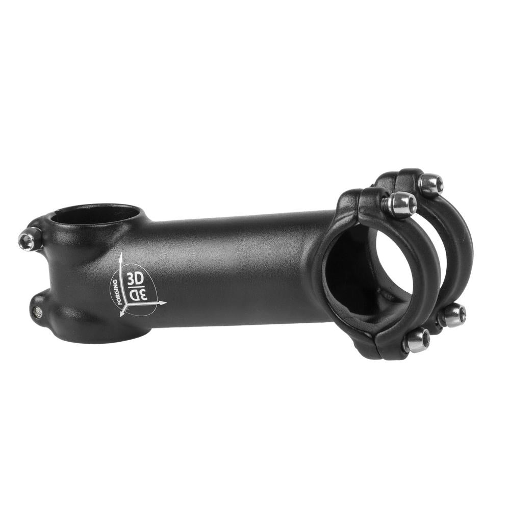 M-WAVE Astem 3D Ahead Vorbau schwarz 100 mm - Aluminium 3D geschmiedet, 1 1/8\" Gabelschaft, Ø31,8 mm Lenkerklemmung, Winkel 7°, hohe Stabilität