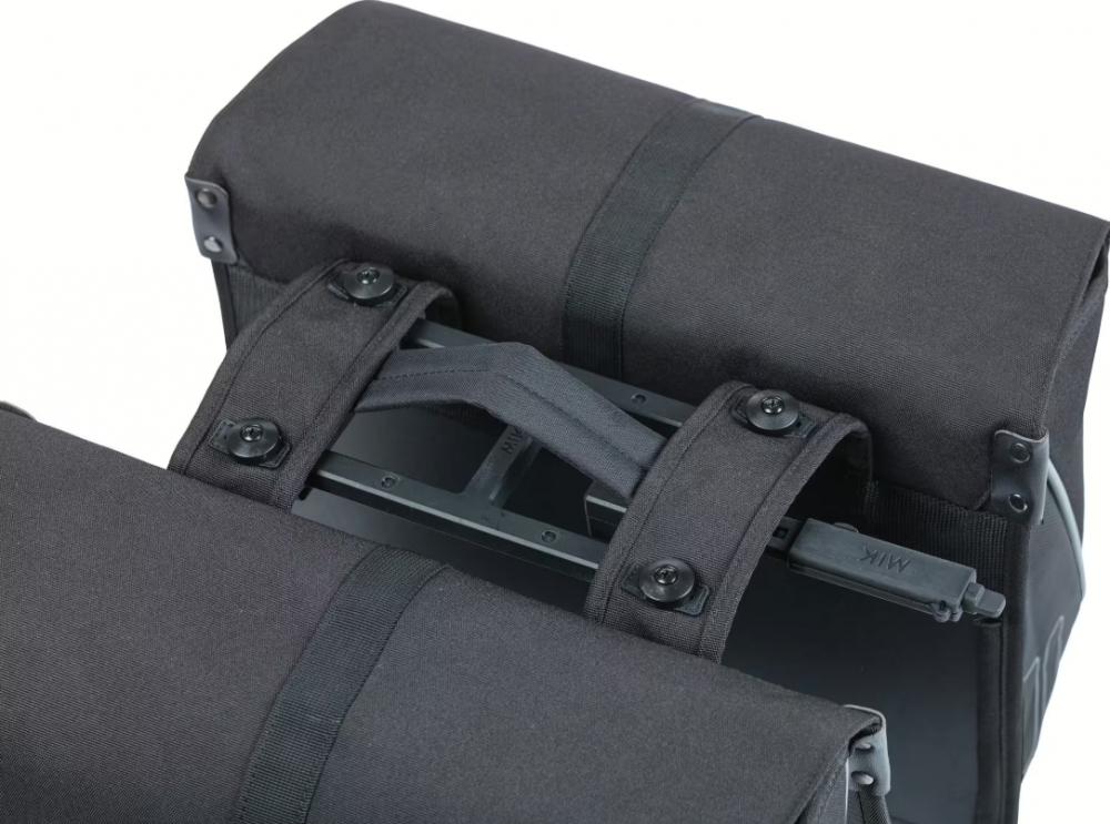 Basil Forte Doppeltasche 55 Liter schwarz - MIK System, wasserabweisend, stabile Trägerplatten