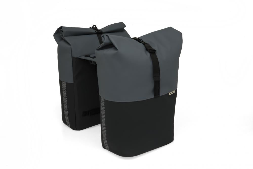 New Looxs Tasche Nyborg Double MIK Light 2x20L Grey/Black - geräumige Doppel-Fahrradtasche
