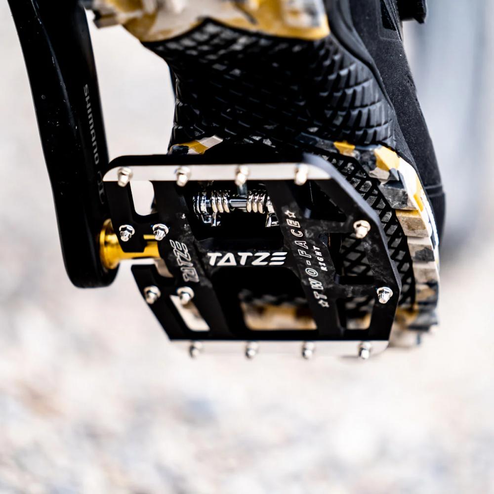 Tatze Two-Face MTB Hybrid Pedale Robuste Kombipedale mit 14 austauschbaren Pins, Cr-Mo-Achse, CNC-gefrästem Aluminiumkörper, ideal für MTB und Trail-Einsätze