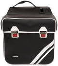 Haberland Doppeltasche Kunstleder 25l Retro schwarz/weiß - stilvolle Gepäckträgertasche