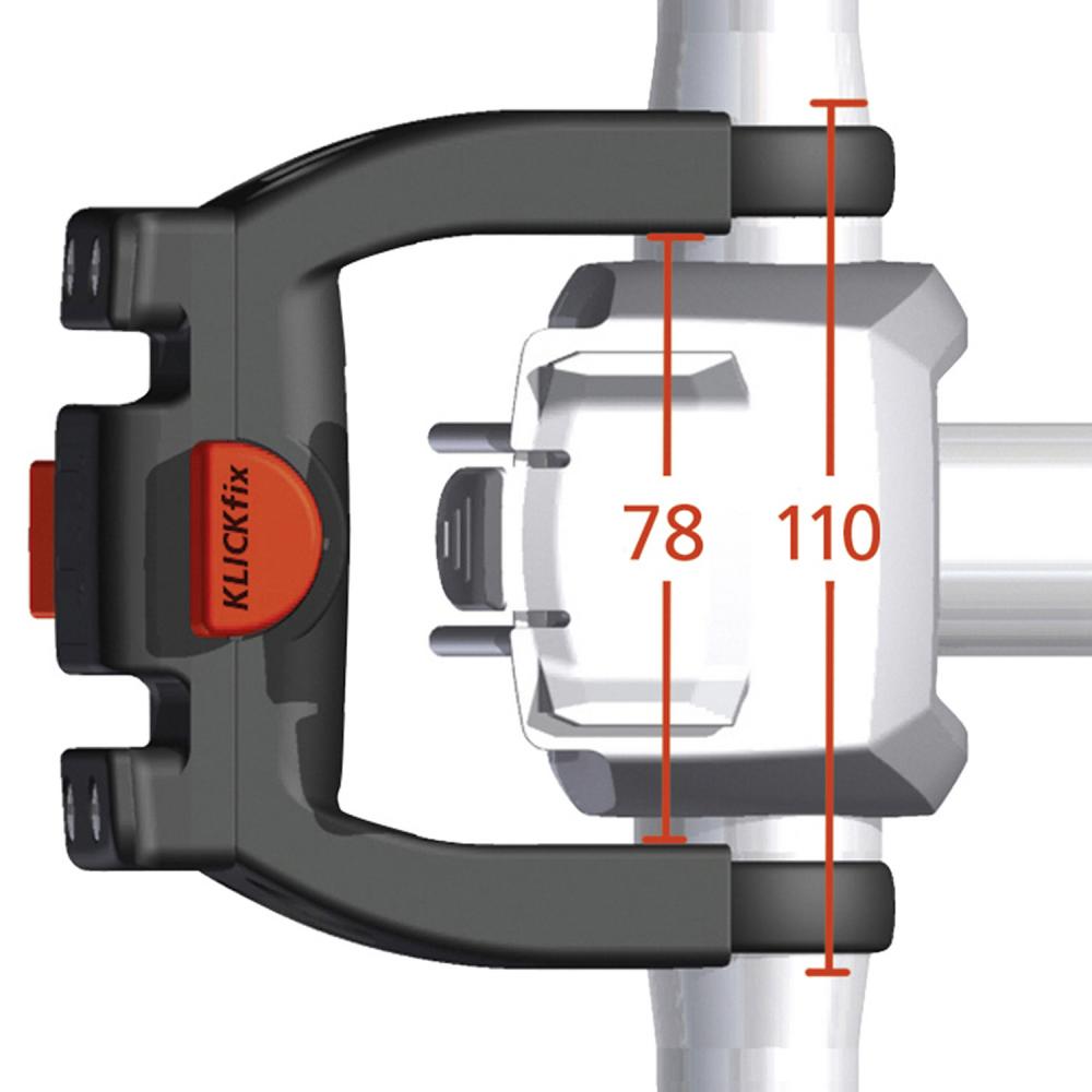 KlickFix Lenker Adapter E schwarz-rot e-Bike Display montierbar Ø 22-26mm Ø 31,8mm