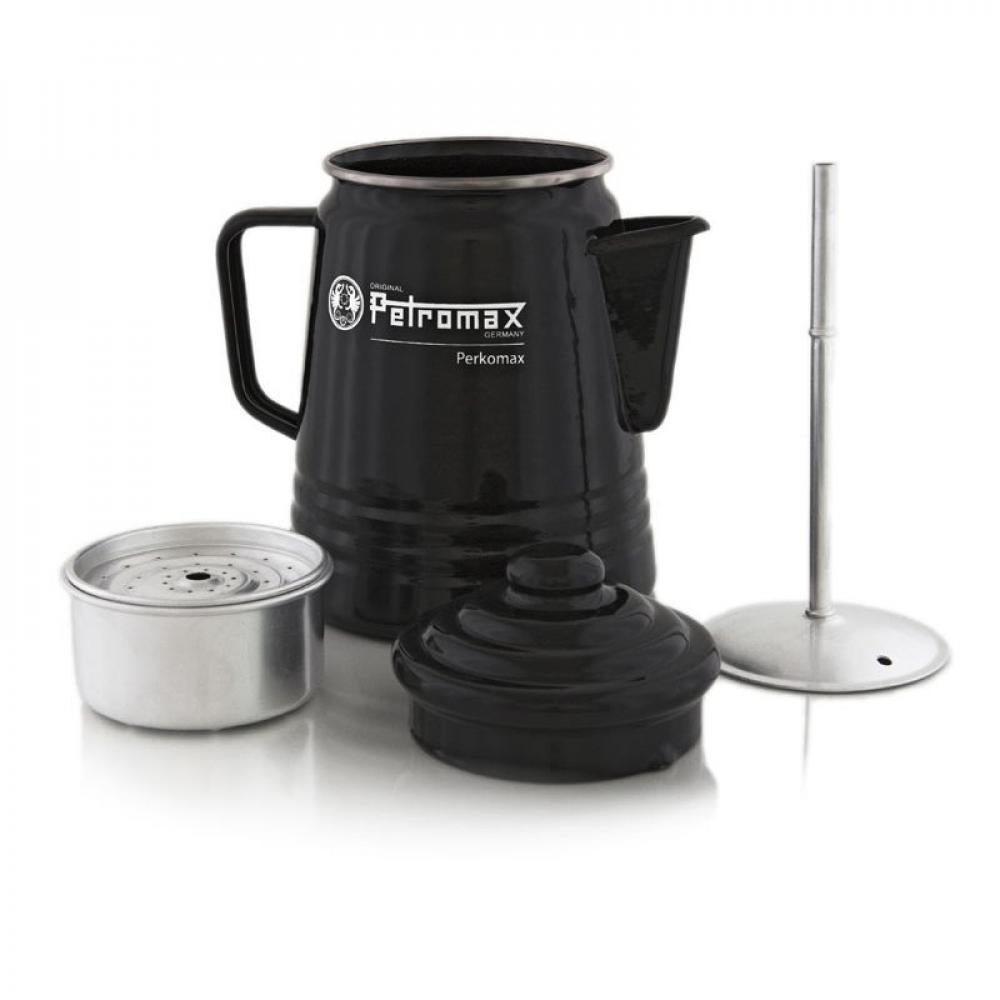 Petromax Perkomax Perkolator PER-9-S 1,3L Schwarz Kaffeebereiter für 9 Tassen, emaillierter Stahl, geeignet für alle Herdarten & Lagerfeuer Perfekter Outdoor-Kaffeegenuss