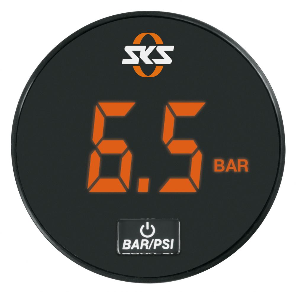 SKS Digitalmanometer 63mm für AIRMOTION 12.0 und AIR-X-PLORER DIGI 10.0, präzise bar/psi Anzeige, ideal für genaue Reifendruckmessung, schwarz, hochwertig verarbeitet