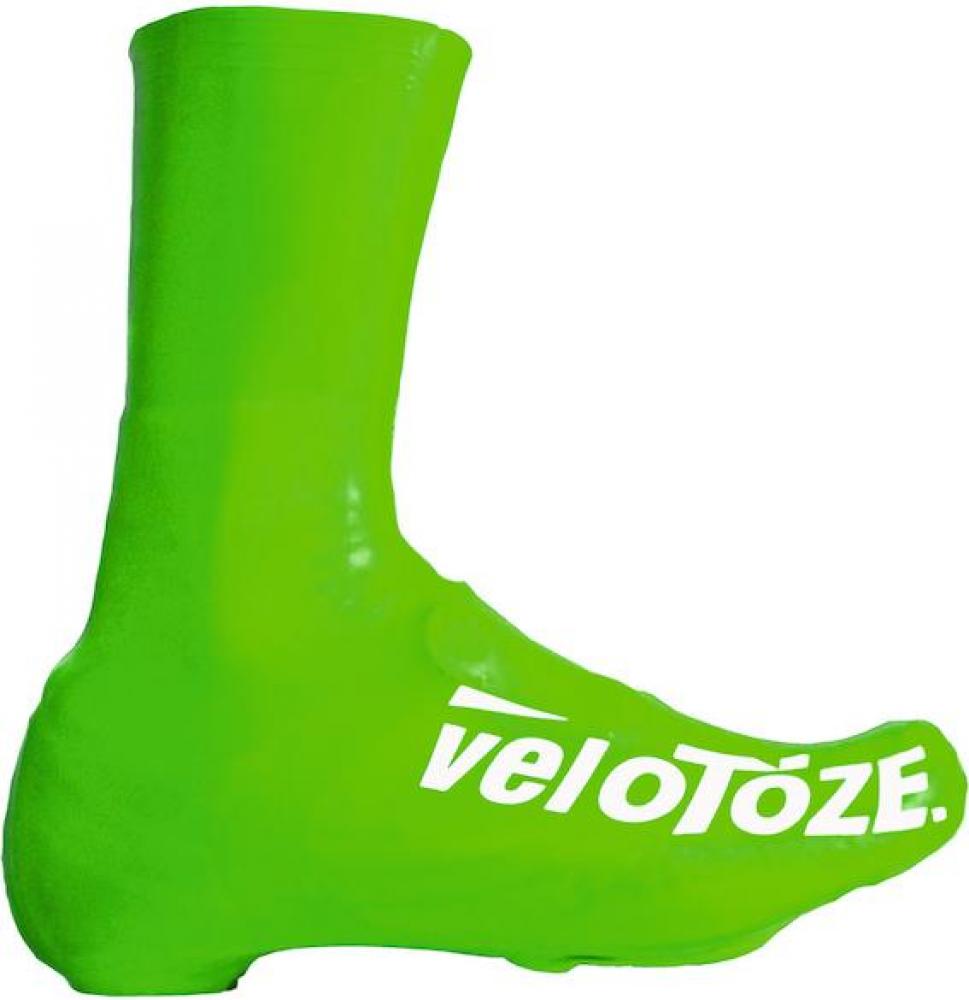 VeloToze Überschuh 2.0 lang grün M - wasserdichter aero Überschuh für kalte Tage