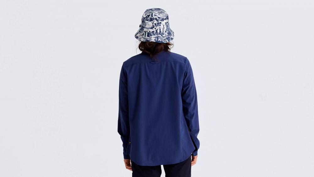 Damen Langarm Sonnenschutz Shirt Navy Blau Größe L - UV-Schutz Funktionsshirt