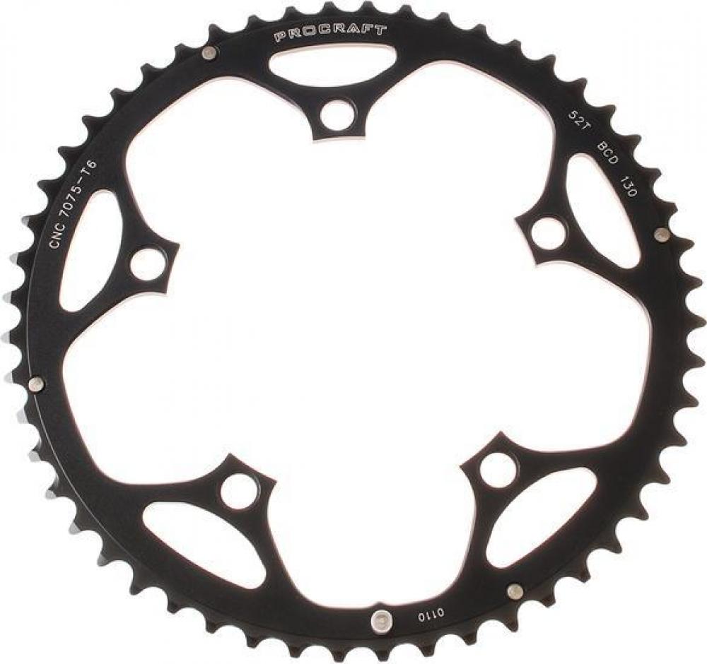 Procraft Kettenblatt RR 110 BCD 9-fach 52 Z Schwarz - Eloxiert & CNC-präzise
